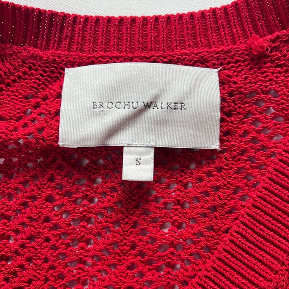 BROCHU WALKER
Vermillion Silvia Eyelet V-Neck Sweater small red - Picture 4 of 7